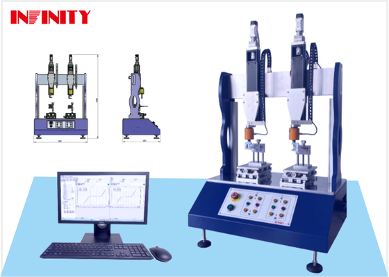 1258*800*560mm Profesyonel salınım kuvveti testi için çift istasyonlu salınım kuvveti test makinesi