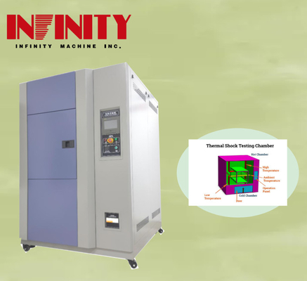 Programlanabilir Yüksek Düşük Sıcaklık Şok Testi Soğutma Hızı RT'den 40C'ye 55 dakikada İnternal Box Boyutu 500x400x400