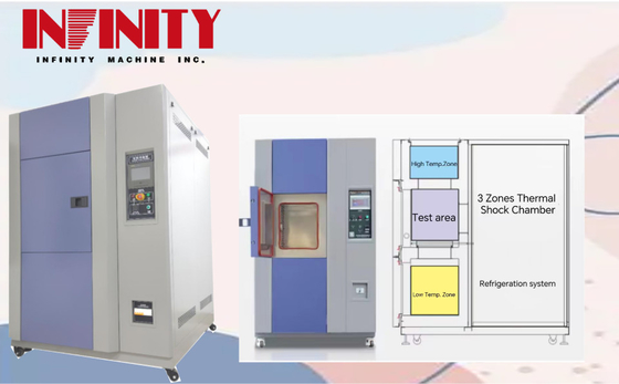 80L GB/T2423.22-1989 Sıcaklık Değişimi Test -65°C+150°C Termal Şok Deneme Odası Elektronik