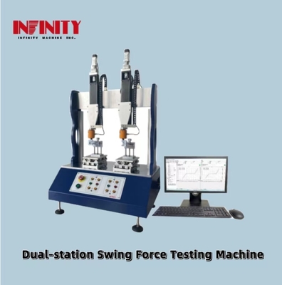 0.5KN Güç Değeri Sensör Kapasitesi ±0.3% doğruluk ile Çift İstasyonlu Swing Force Test Makinesi