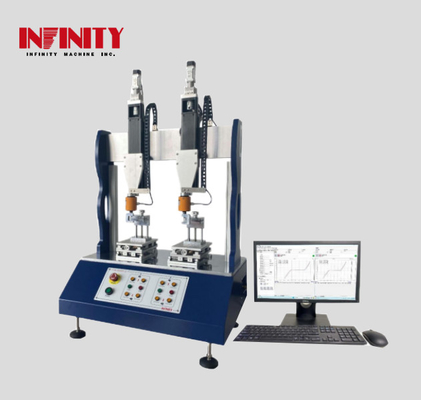 Çifte istasyonlu salınım kuvveti test makinesi ±0.3% kuvvet değeri doğruluğu ve 0.1-1200mm/min test hızı ile