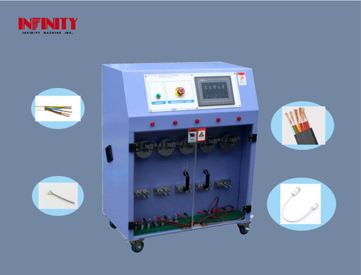 Sinyal hattı salınım katlama testi için dayanıklı kullanımlı beş istasyonlu tel test makinesi