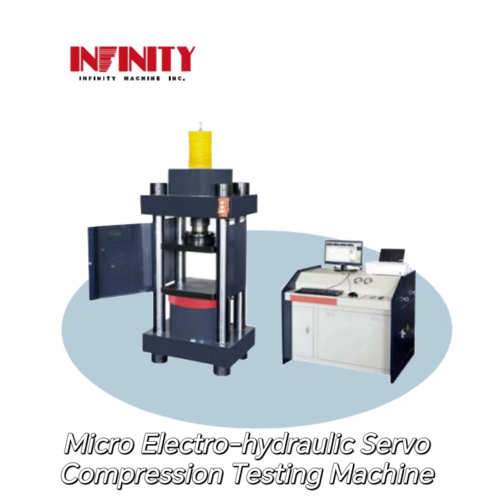 %4-100 FS KN Mikro Elektro Hidrolik Servo Sıkıştırma Deneme Makinesi 50 mm Mühür Vuruşu