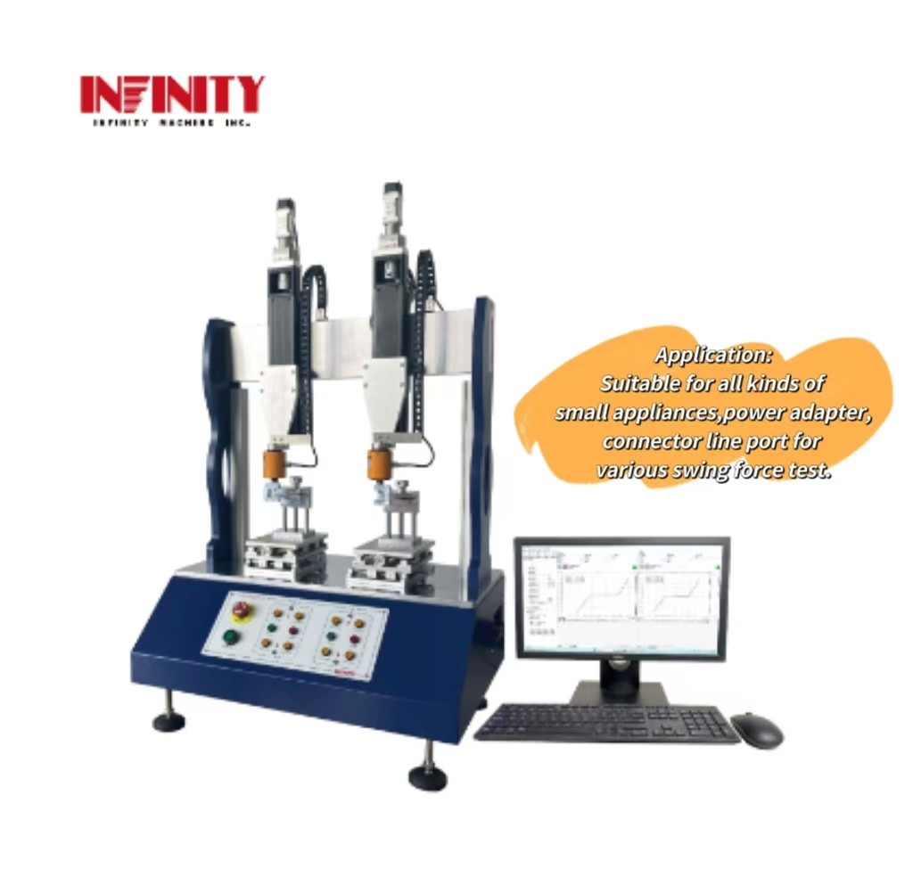 Güç adaptörü salınım kuvveti testi için çift istasyonlu salınım kuvveti test makinesi